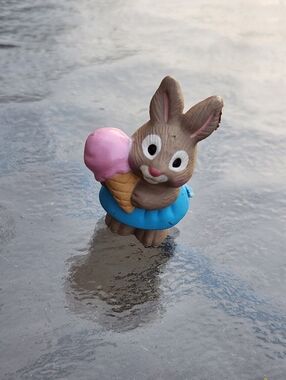 Vintage Merry Miniature Bunny With Ice Cream